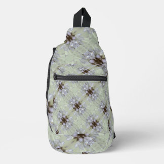 Elegant Grey Art Neuvau. Flower Style Geometry Sling Bag