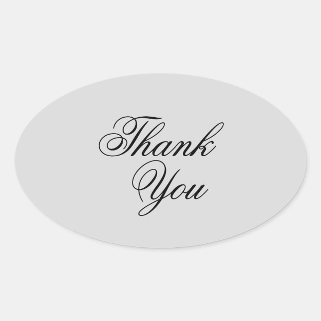 Elegant grey & black thank you stickers (Front)