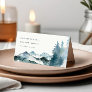 Elegant Grey Blush Blue Mountains Pine Wedding Place Card