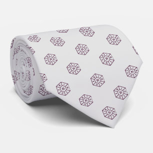 Elegant Grey Burgundy Number Dice Neck Tie