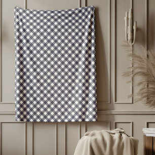 Elegant Grey Checkered Blanket for Home Decor