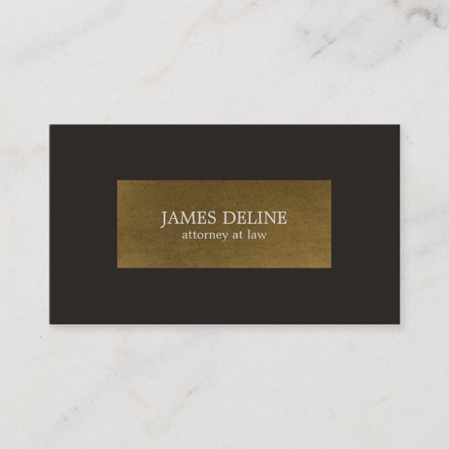 Elegant Grey Copper Attorney Business Card (Front)