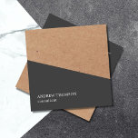 Elegant Grey Faux Kraft Geometric Consultant Square Business Card at Zazzle