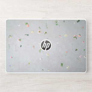 Elegant Grey Flowers Pattern HP Laptop Skin
