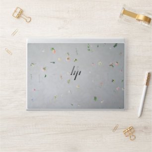 Elegant Grey Flowers Pattern HP Laptop Skin
