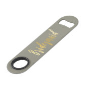Elegant grey & gold bridesmaid bar key (Front Angled)