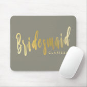 Elegant grey & gold bridesmaid mouse pad (With Mouse)