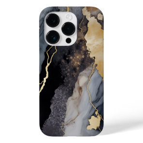 Elegant Grey Gold Marble Case-Mate iPhone 14 Pro Case