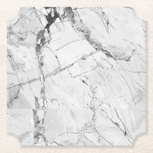Elegant Grey "Granite Haze Whorl" Marble Texture C Paper Coaster
