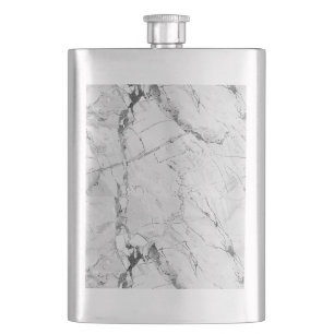 Elegant Grey Granite Haze Whorl Marble Texture Cla Flask
