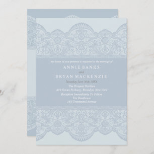 Elegant Grey Lace Wedding Invitations