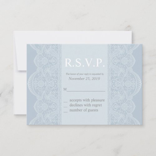 Elegant Grey Lace Wedding Response Cards