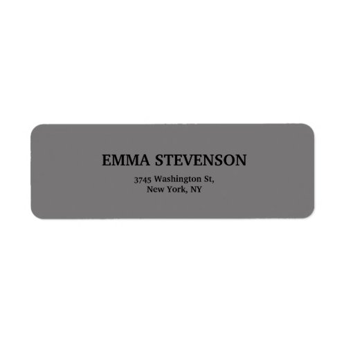 Elegant Grey Modern Unique Minimalist Plain Label