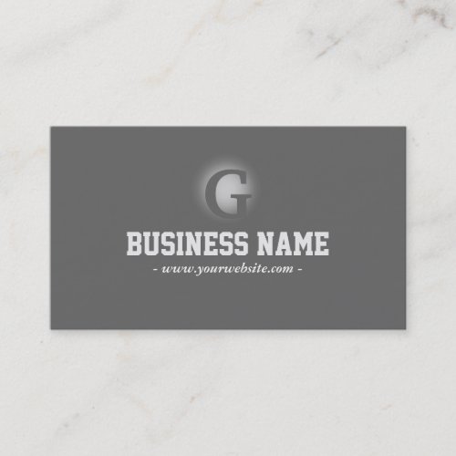 Elegant Grey Monogram Business Card