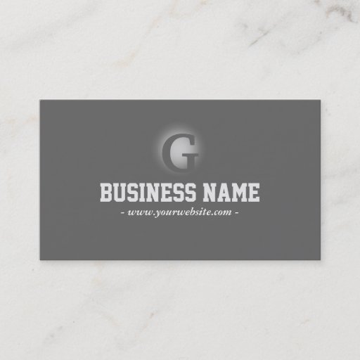 Customizable Elegant Grey Monogram Business Card