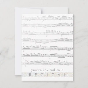 elegant grey music recital invitation