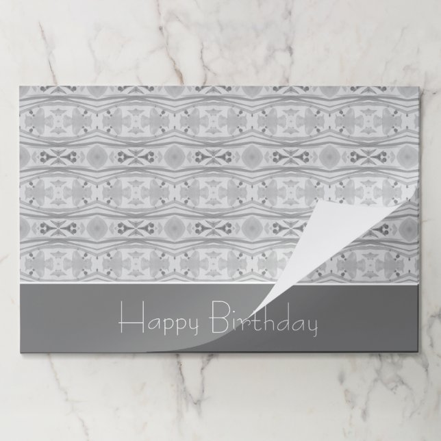 Elegant Grey Patterned Paper Placemat (Folded)