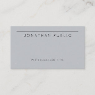Elegant Grey Personalized Modern Minimalist Business Card