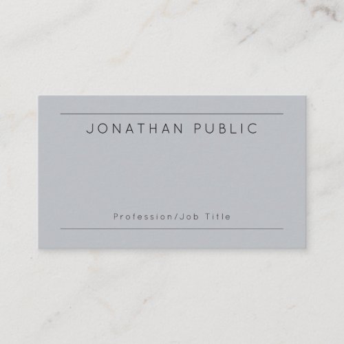 Elegant Grey Personalized Modern Minimalist Business Card