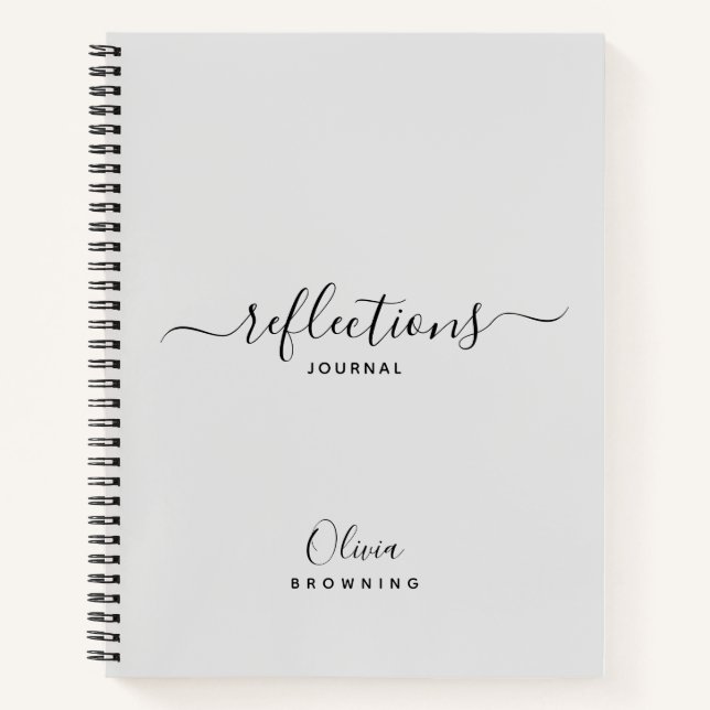 Elegant Grey Reflections Journal Notebook (Front)