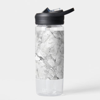 Elegant Grey 'Regal Stone Vein' Marble Texture Cus Water Bottle
