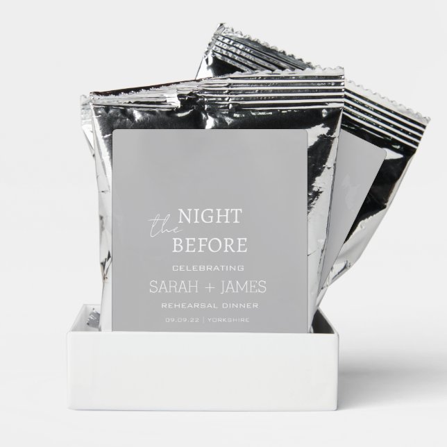 Elegant Grey Rehearsal Dinner Wedding Favors Coffee Drink Mix (Pair)