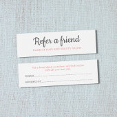 Elegant Grey Salmon Beauty Salon Referral Card