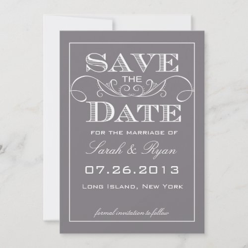 Elegant Grey Save the Date Announcement