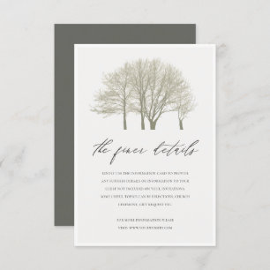 ELEGANT GREY SILVER FALL AUTUMN TREES INFORMATION INVITATION