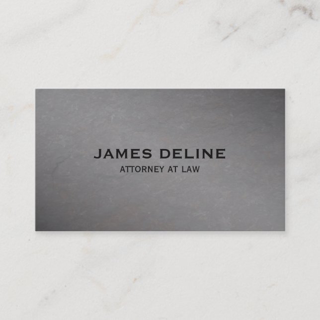 Elegant Grey Stone Attorney Business Card (Front)