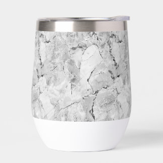 Elegant Grey Stone Mosaic Cascade All-Over Print W Thermal Wine Tumbler