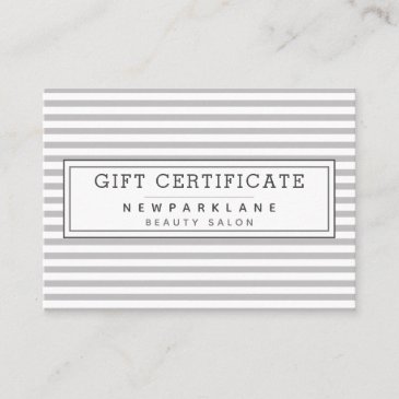 Elegant Grey Stripes - Business Gift Certificate