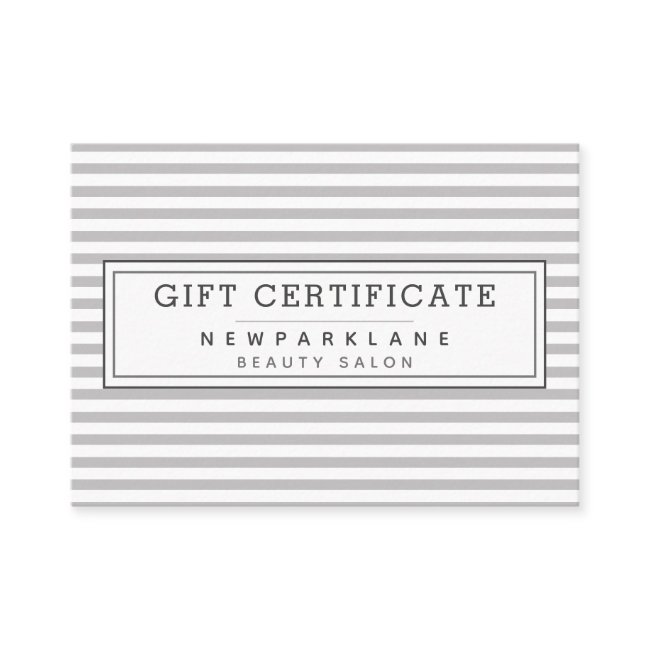 Elegant Grey Stripes - Business Gift Certificate