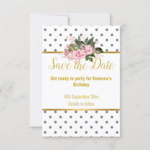ELEGANT GREY WHITE BLACK SPOT RESPONSE RSVP CARD
