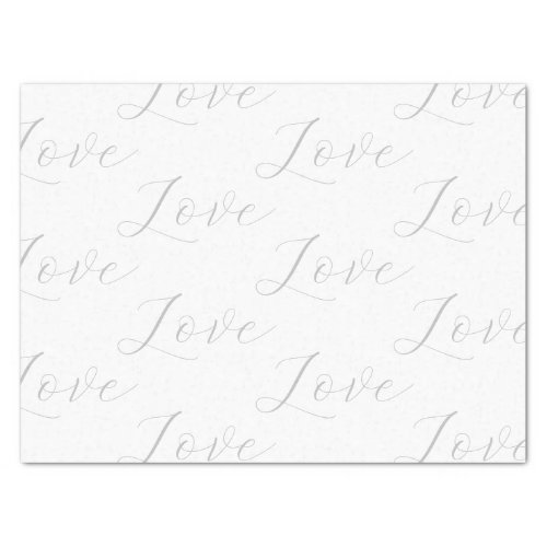 Elegant Grey White Love Wedding Tissue Paper