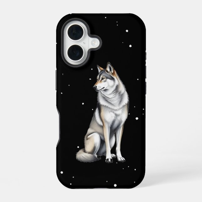 Elegant Grey Wolf Iphone Case (Back)