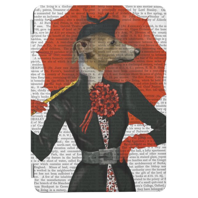 Elegant Greyhound and Red Umbrella 2 iPad Air Cover (Front)