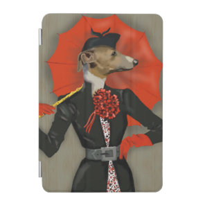 Elegant Greyhound and Red Umbrella iPad Mini Cover