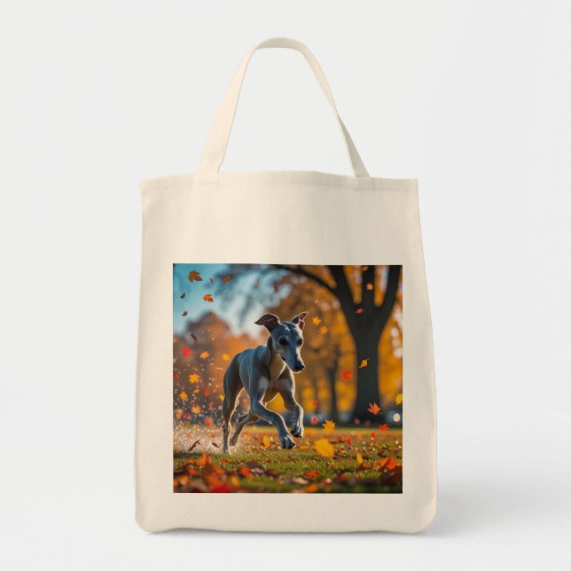 Elegant Greyhound Grocery Tote Bag (Front)
