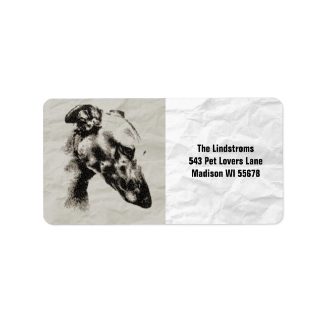 Elegant Greyhound Portrait in Sepia Label (Front)