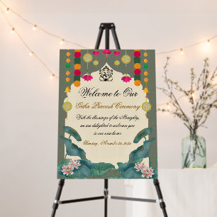 Elegant Griha Pravesh Ceremony Welcome Sign Board