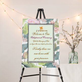 Elegant Grihapravesh Ceremony Welcome Board 