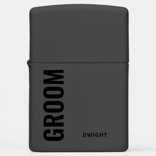 Elegant Groom Black Personalized Zippo Lighter