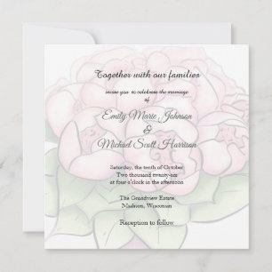 Elegant Groom Bow Tie and Peonies Watercolor Invitation