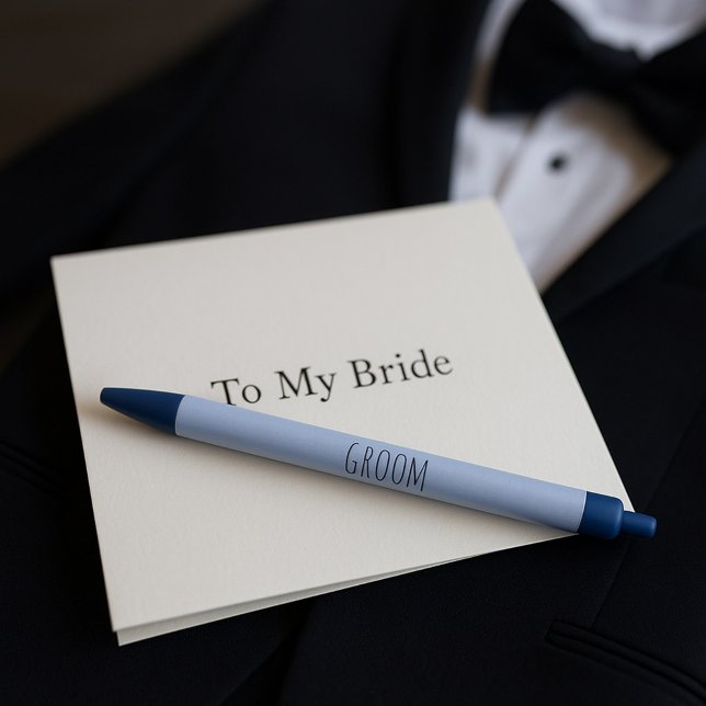 Elegant “Groom” Wedding Favor Classic Blue  Pen (Creator Uploaded)