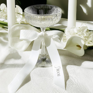 Elegant Groom Wedding Single Inscription Wedding Satin Ribbon