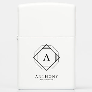 Elegant Groomsman Monogram Zippo Lighter