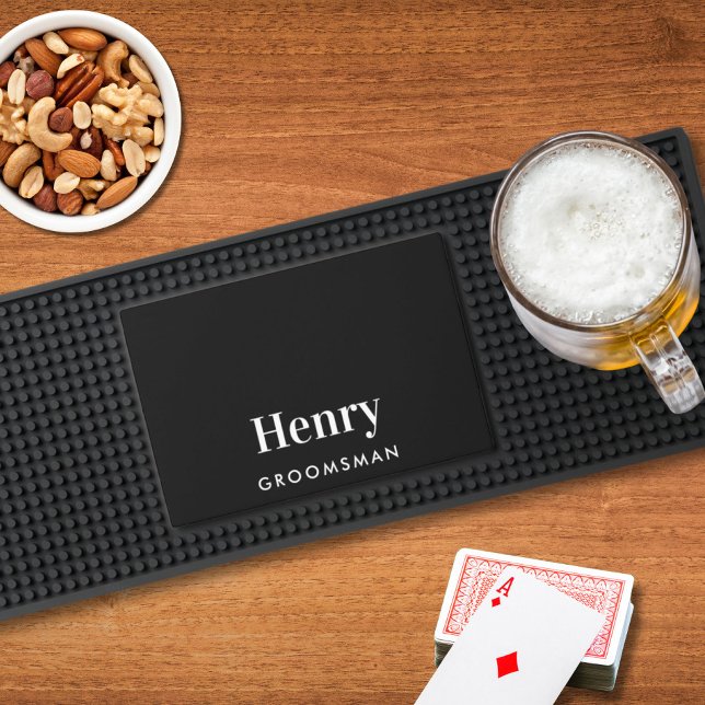 Elegant Groomsman Wedding Bar Mat (Creator Uploaded)