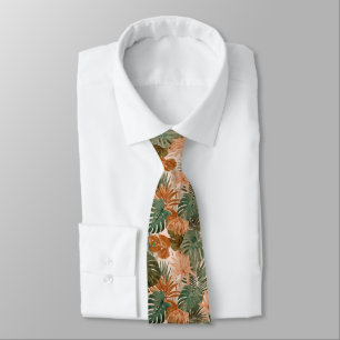 Elegant Groomsmen Gift Tropical Floral Neck Tie