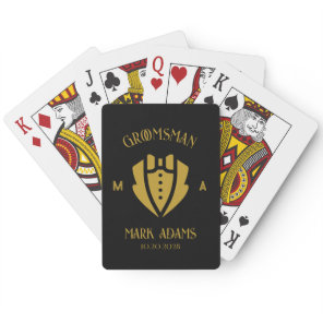 Elegant Groomsmen Gift Tuxedo Custom Monogram Poker Cards